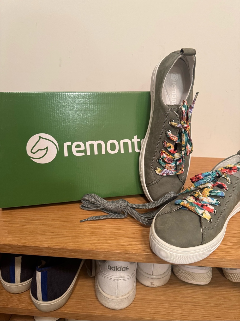 Remonte, Alina 00 style, Mint,  Casual Sneakers with Multicolor Floral Lace
